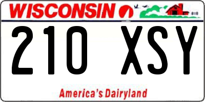 WI license plate 210XSY
