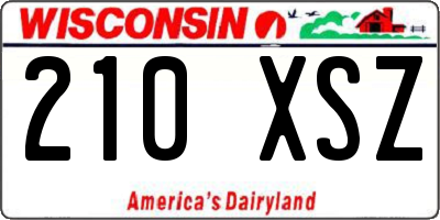 WI license plate 210XSZ