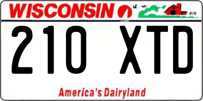 WI license plate 210XTD