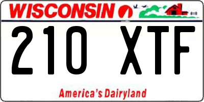 WI license plate 210XTF