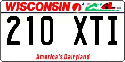 WI license plate 210XTI