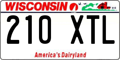 WI license plate 210XTL