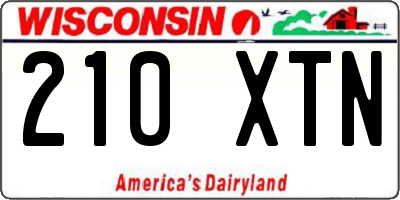 WI license plate 210XTN