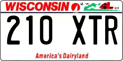 WI license plate 210XTR