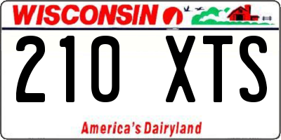WI license plate 210XTS