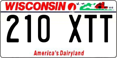 WI license plate 210XTT