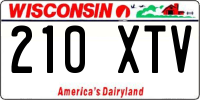 WI license plate 210XTV