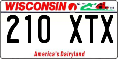 WI license plate 210XTX