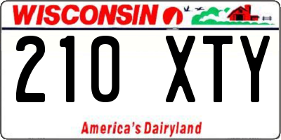 WI license plate 210XTY
