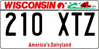 WI license plate 210XTZ