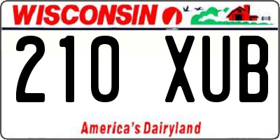 WI license plate 210XUB