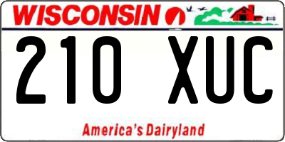 WI license plate 210XUC