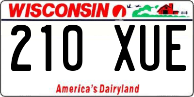 WI license plate 210XUE