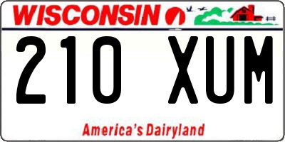WI license plate 210XUM