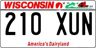 WI license plate 210XUN