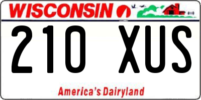 WI license plate 210XUS