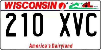WI license plate 210XVC