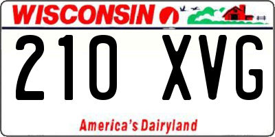 WI license plate 210XVG
