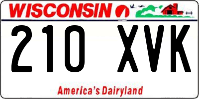 WI license plate 210XVK