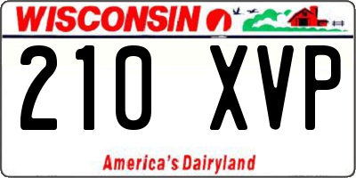 WI license plate 210XVP