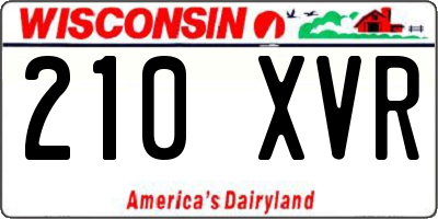 WI license plate 210XVR