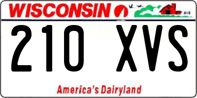 WI license plate 210XVS