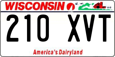WI license plate 210XVT
