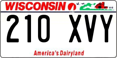 WI license plate 210XVY