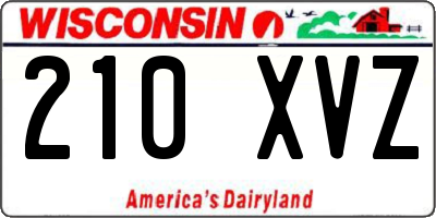 WI license plate 210XVZ