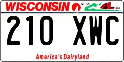 WI license plate 210XWC