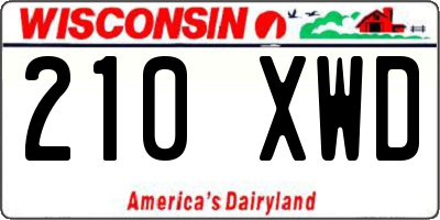 WI license plate 210XWD