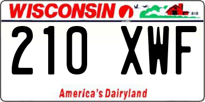 WI license plate 210XWF