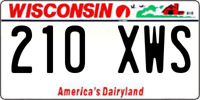 WI license plate 210XWS