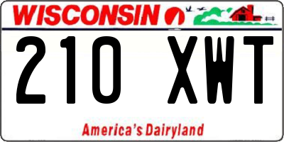 WI license plate 210XWT
