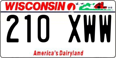 WI license plate 210XWW