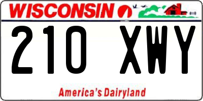 WI license plate 210XWY