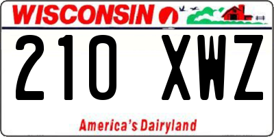WI license plate 210XWZ
