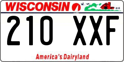 WI license plate 210XXF