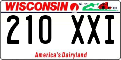 WI license plate 210XXI