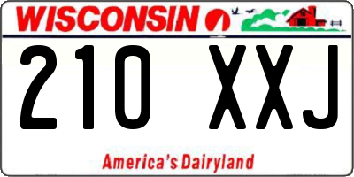 WI license plate 210XXJ