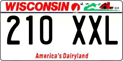 WI license plate 210XXL