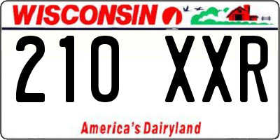 WI license plate 210XXR