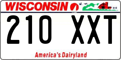 WI license plate 210XXT