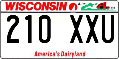 WI license plate 210XXU