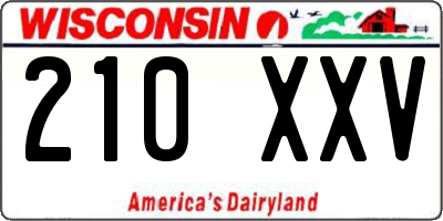 WI license plate 210XXV