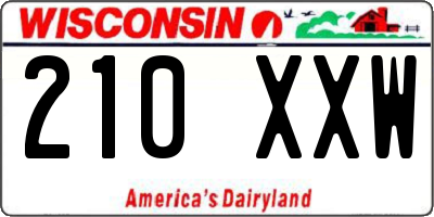 WI license plate 210XXW