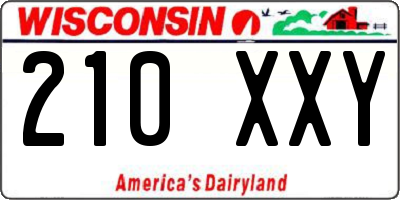 WI license plate 210XXY