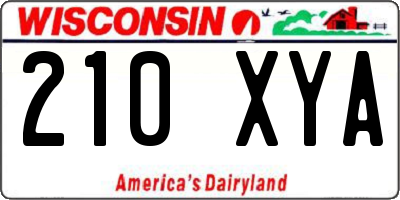 WI license plate 210XYA