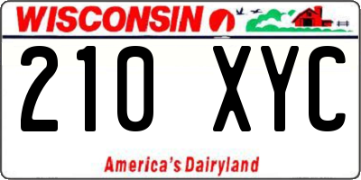 WI license plate 210XYC