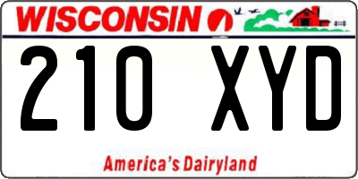 WI license plate 210XYD